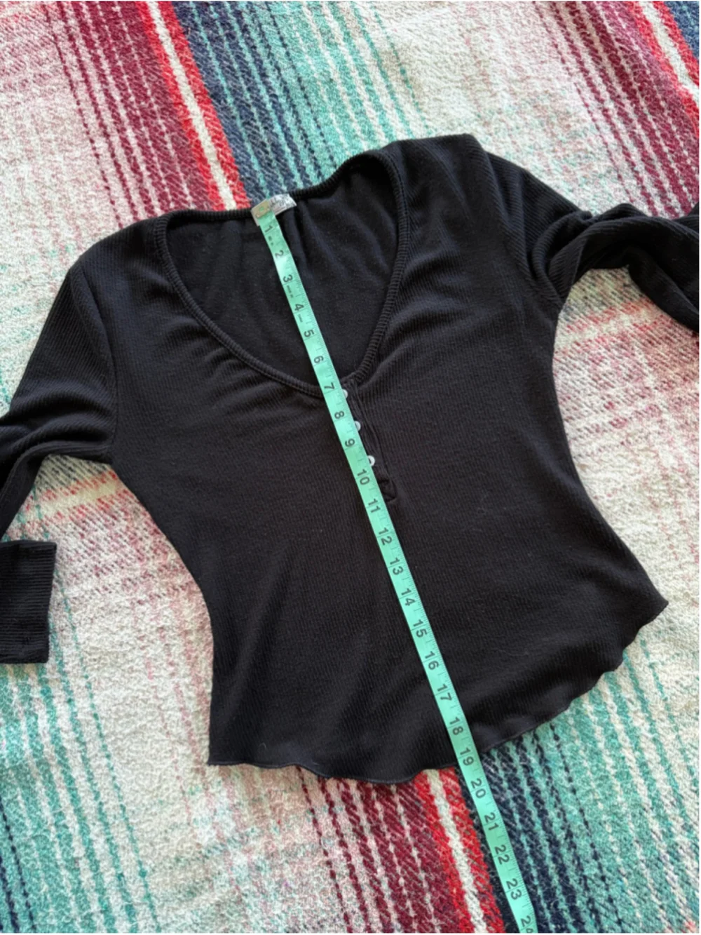 Free People Intimately Black Henley Top XS